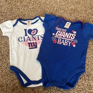 NFL NY Giants Baby Girl Bodysuits 3-6 months